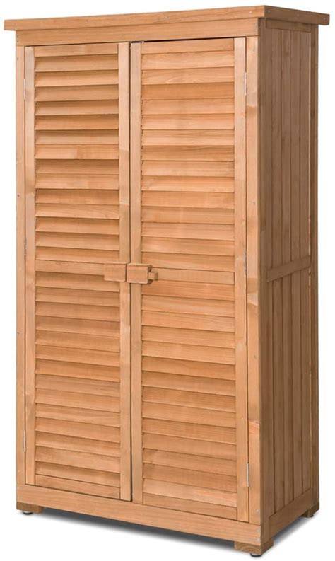 Buy Graffy Outdoor Wooden Storage Shed Garden Tools Cabinet With