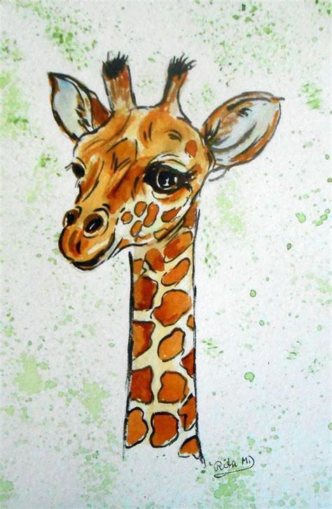 Baby Giraffe Painting By Rita Drolet