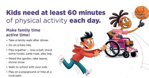 Kids Need At Least 60 Minutes Of Physical Activity Each Day Poster