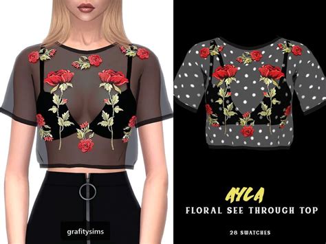 Grafity Cc Ayla See Through Top Masculine Outfits Sims 4 Clothing
