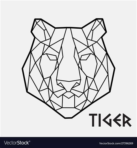 Abstract Polygonal Geometric Head A Tiger Vector Image