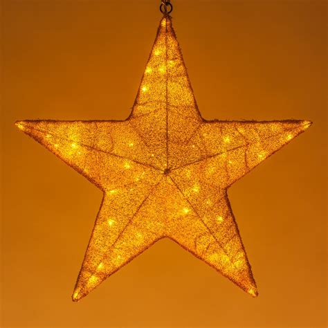 Snowflakes And Stars 36 Gold Metallic Mesh Star Light Gold Led Lights
