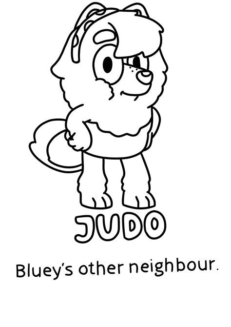 Judo Colouring Page Bluey Etsy
