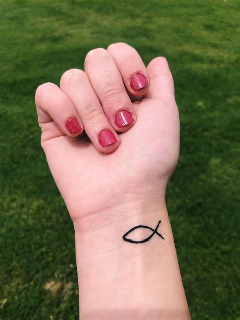 Jesus Fish Ichthys Tattoo Ancient Symbol For Christians Means Jesus