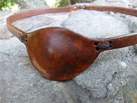 Custom Handmade Leather Eye Patch Aged Brown By Wastelandoddities