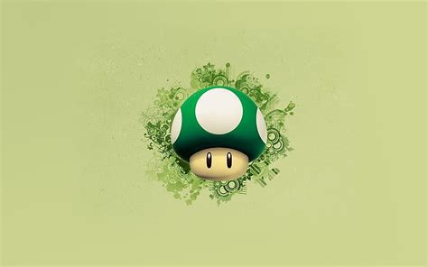 Hd Wallpaper Green Super Mario Mushroom Digital Wallpaper Graphics