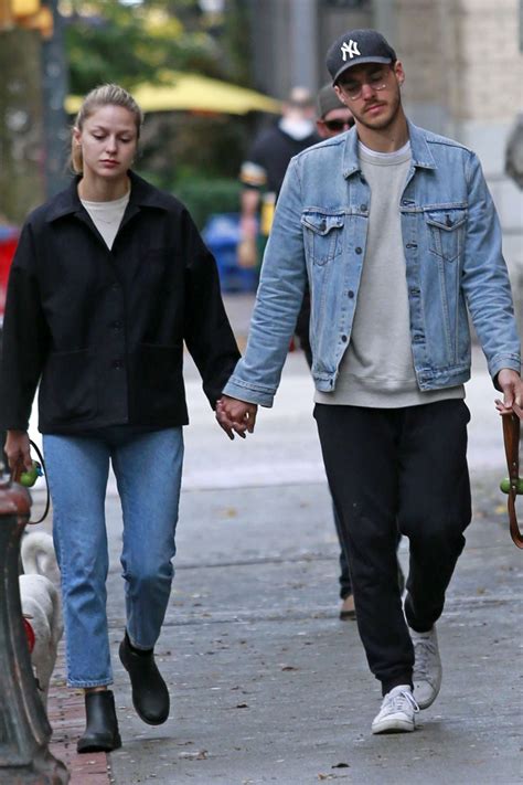 Melissa Benoist And Boyfriend Chris Wood Walk The Dogs 01 Gotceleb