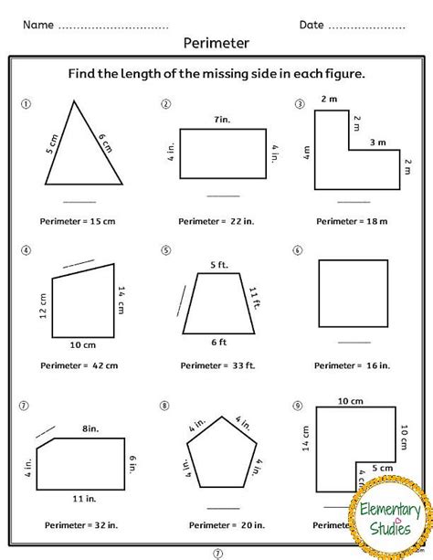 Triangle Perimeter And Area Worksheets