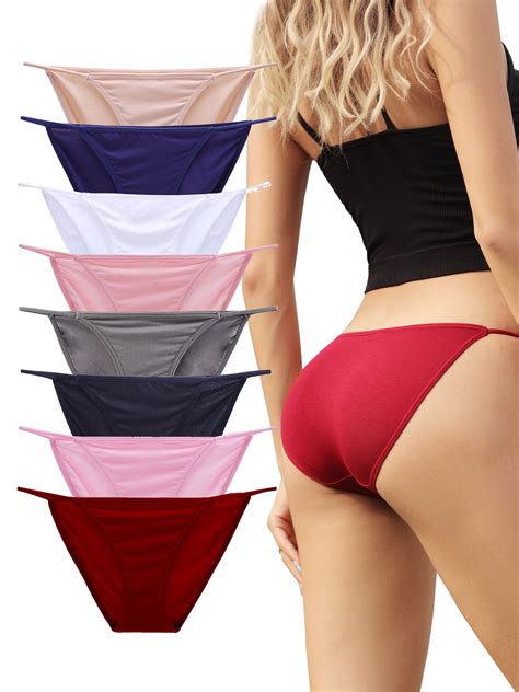 Buankoxy Pack Women S Low Rise String Bikini Panty Stretch Briefs