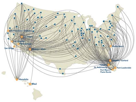 Allegiant Air Route Map Map Of The United States
