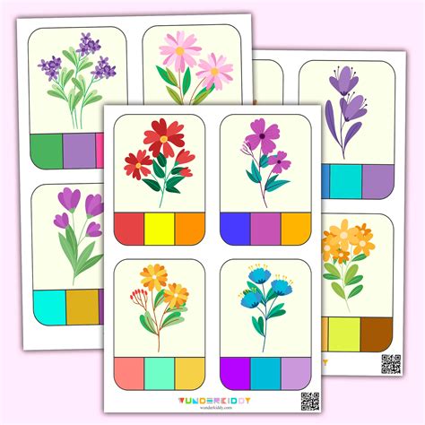 Printable Clothespin Flower Color Matching Activity For Kids