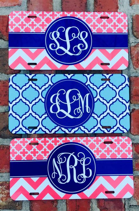 Monogrammed License Platefront Car Personalized Plate And Etsy