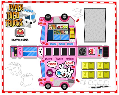Image Detail For Paper Toy Papertoys Paper Taco Trucks Kawaii Template