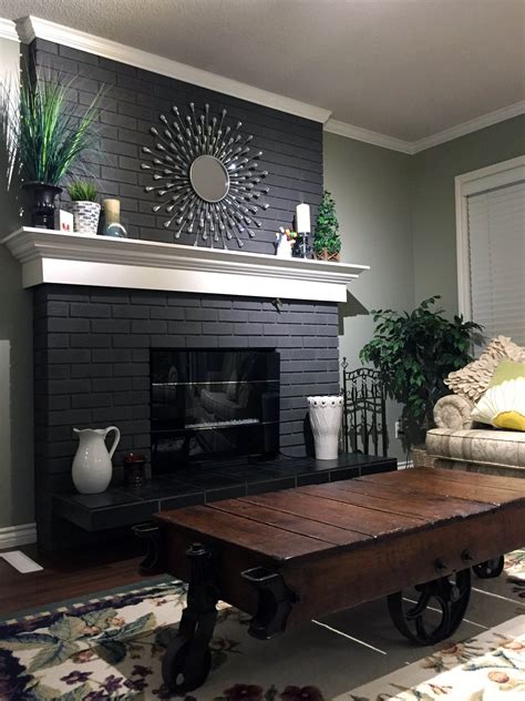Black Painted Brick Fireplace Fireplace Guide By Linda