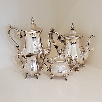 Tea Coffee Pots Sets Wm Rogers Silverplate Tea Set