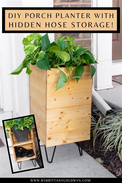 How To Make A Diy Planter Box With Hidden Hose Storage In 2021 Diy