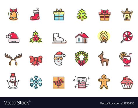 Christmas Icons Collection Royalty Free Vector Image
