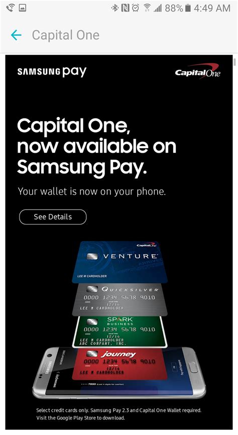 You can use the card the way you would any other rewards card. Capital One's Platinum credit card now works with Samsung Pay - SamMobile - SamMobile