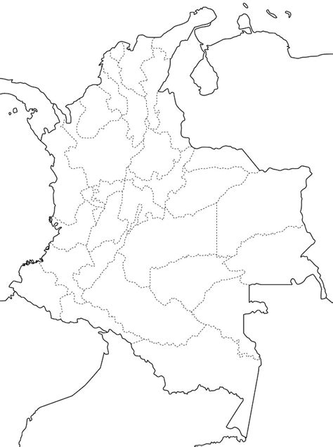 Croquis Del Mapa De Colombia Con La División Política Maps Colombia
