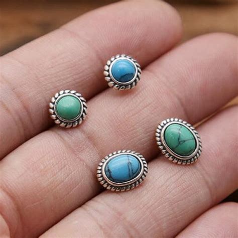 Sterling Silver Turquoise Stud Earrings Jewelry Com