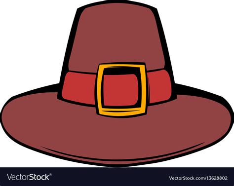 pilgrim hat icon cartoon royalty free vector image