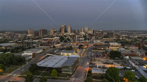 57k Aerial Video Of The City Skyline At Sunrise In Downtown Kansas