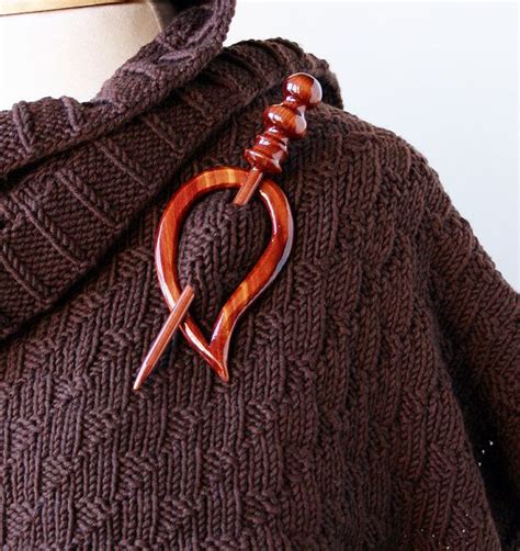 Wood Shawl Pin Scarf Pin Accessory For Knit And Crochet Scarves