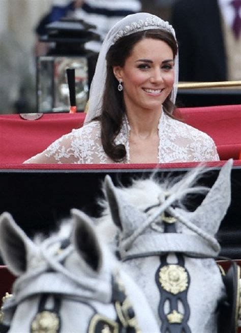 Catherine Duchess Of Cambridge Leave Westminster Abbey In A Carriage After Their Wedding