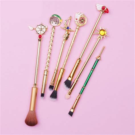 Sailor Moon Cardcaptor Sakura 7pc Metal Makeup Brush Set For Teens