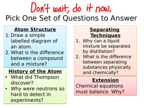 Aqa C1 Atomic Structure Summary And Revision Teaching Resources