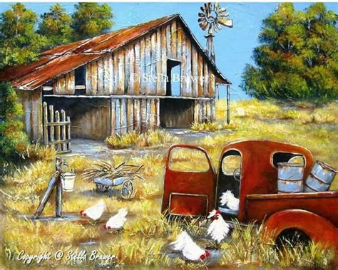 Pin By Claire On Art Farmhouse Paintings Farm Art Barn Painting