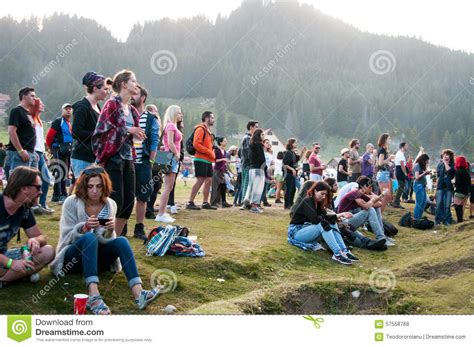 Outdoor Concert Crowd Editorial Stock Photo Image Of Cell