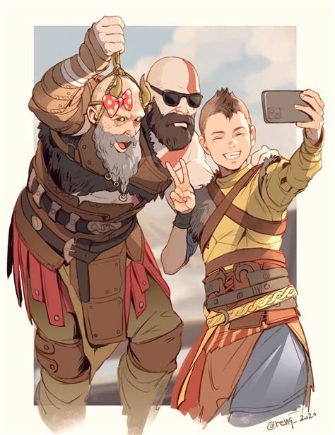 Kratos Atreus And Mimir God Of War Drawn By Hage2013 Danbooru