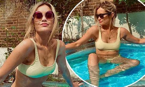 Laura Whitmore Showcases Her Incredible Bikini Body In A Lemon Thong Two Piece Daily Mail Online