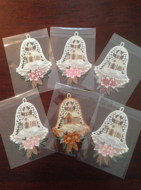Fsl Christmas Bell Machine Embroidery Freestanding Lace Design In Two