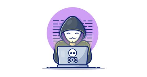 Masked Hacker Operating A Laptop Cartoon Hack Long Sleeve T Shirt