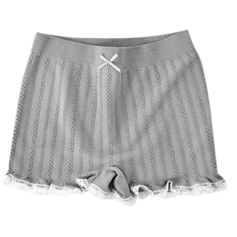 Women Elastic Tight Shorts Lace Stripe Under Skirt Safety Pants