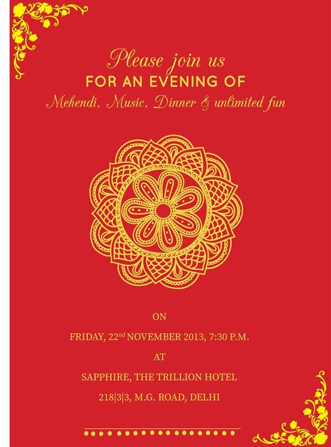 Create beautiful mehndi invitation online, mehndi invitation message, mehndi invitation card, mehndi invitation video and gifs online and share with your friends and family. Pin by Invite Online on Mehndi Invitations / Wording ...