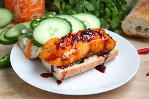 Vietnamese Caramel Salmon Banh Mi On Closet Cooking