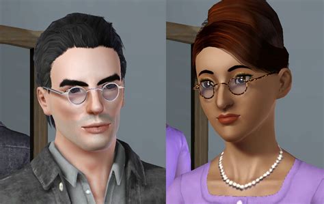 Mod The Sims Small Round Glasses And Shades Update Recolourable Lenses