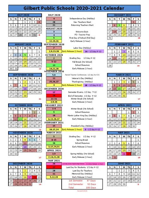 2020 21 School Calendar Pdf Academic Term Observances