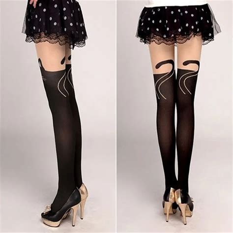 Durable 2017 Women Cute Cat Tail Leggings Catoon Sexy Sheer Pantyhose Stockings12 30 A2 In