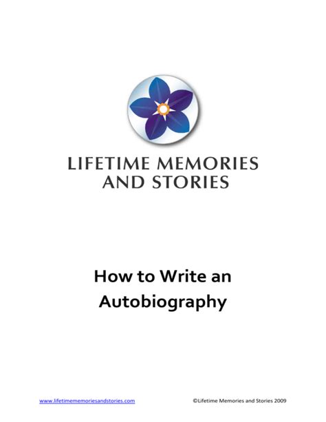 How To Write An Autobiography Lifetime Memories And Stories