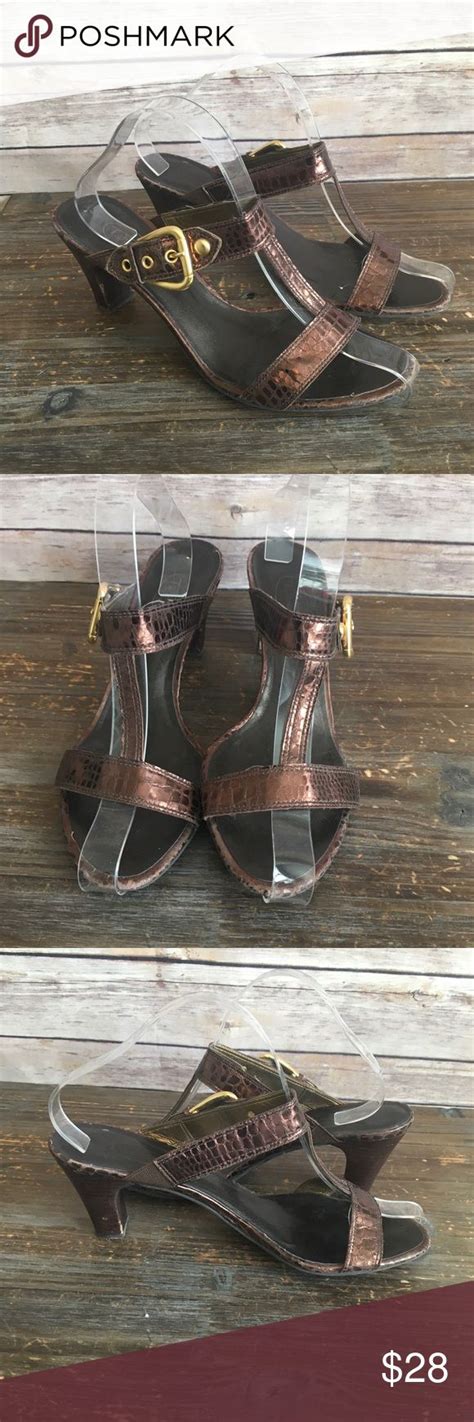 Talbots Brown Leather Snakeskin Sandal Leather Brown Leather Women