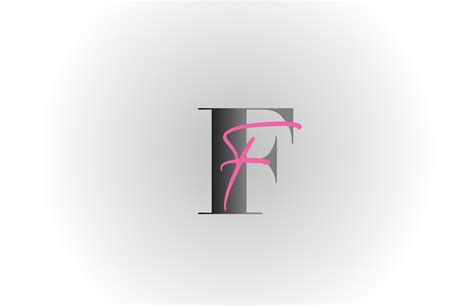 Grey Pink F Alphabet Letter Logo Icon Creative Design For Company And