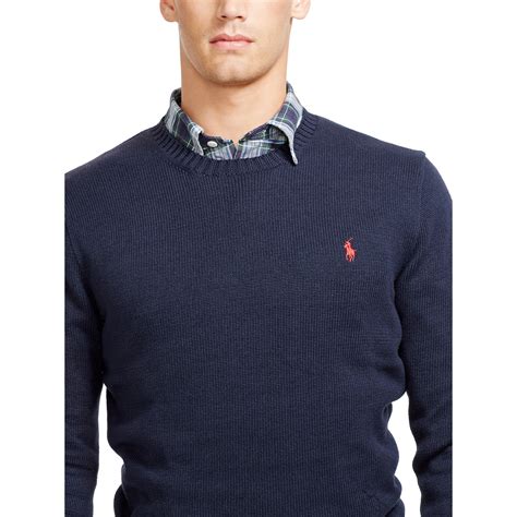Real vs fake ralph lauren sweater. Lyst - Polo Ralph Lauren Cotton Crewneck Sweater in Blue ...