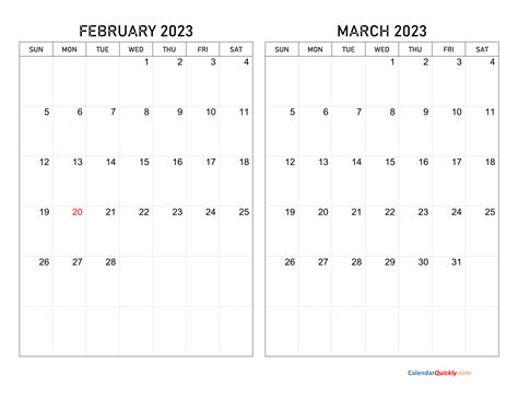 Feb March April 2023 Calendar Printed Calendar 2023