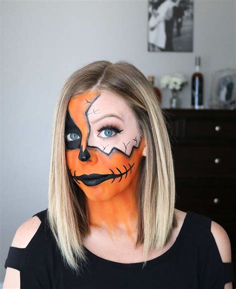 Easy Cracked Pumpkin Makeup Halloween Tutorial Halloween