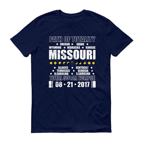 Mens Short Sleeve T Shirt Missouri Path Of Totality Total Solar