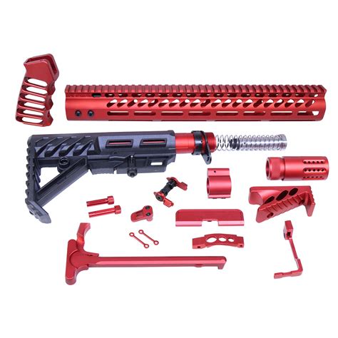 Ar 15 Full Rifle Parts Kit In Anodized Red Veriforce Tactical